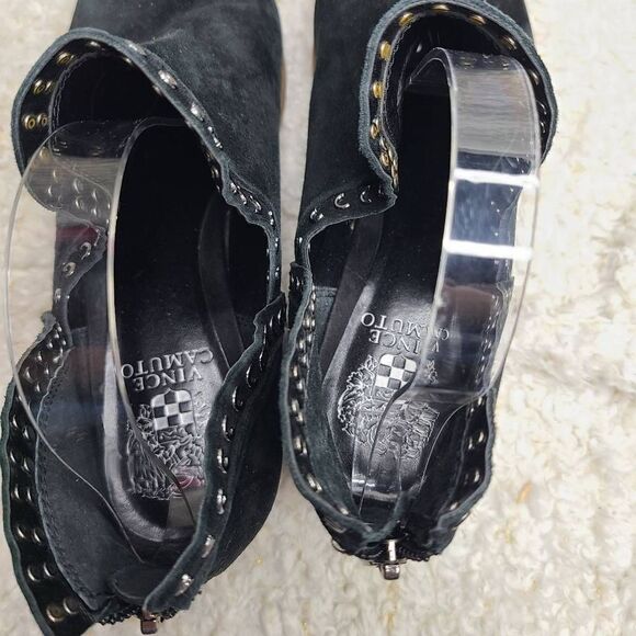 Vince Camuto Prafinta Black Suede‎ Embellished Bootie sz 10 - Picture 4 of 6